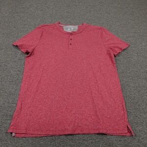 Banana Republic Henley Shirt Mens XL Red Heather Quick Dry Breathable Tee Casual